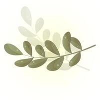 a twig of a green plant. leaves and needles vector