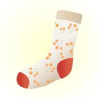 Cozy and warm illustration of warm knitted sock vector