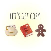 cute set with cozy things for a cozy tea party and reading vector