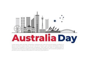 feliz fondo del día de australia celebrado el 26 de enero. vector
