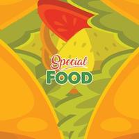 hand drawn delicious food illustration vector