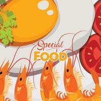 hand drawn delicious food illustration vector