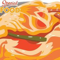 hand drawn delicious food illustration vector