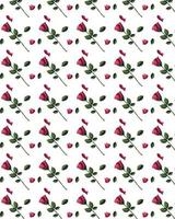 Seamless pattern with red roses, leafs. Happy Valentine's Day, Romance, Love concept. Perfect for product design, scrapbooking, textile, wrapping paper. vector