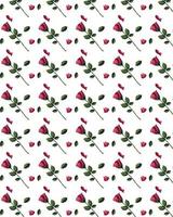 Seamless pattern with red roses, leafs. Happy Valentine's Day, Romance, Love concept. Perfect for product design, scrapbooking, textile, wrapping paper. vector