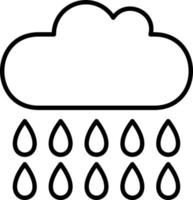 icono de línea de lluvia vector