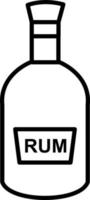 Bottle of Rum Line Icon vector