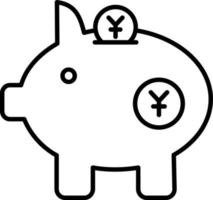 Piggy Bank Line Icon vector