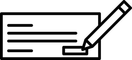 Write Cheque Line Icon vector