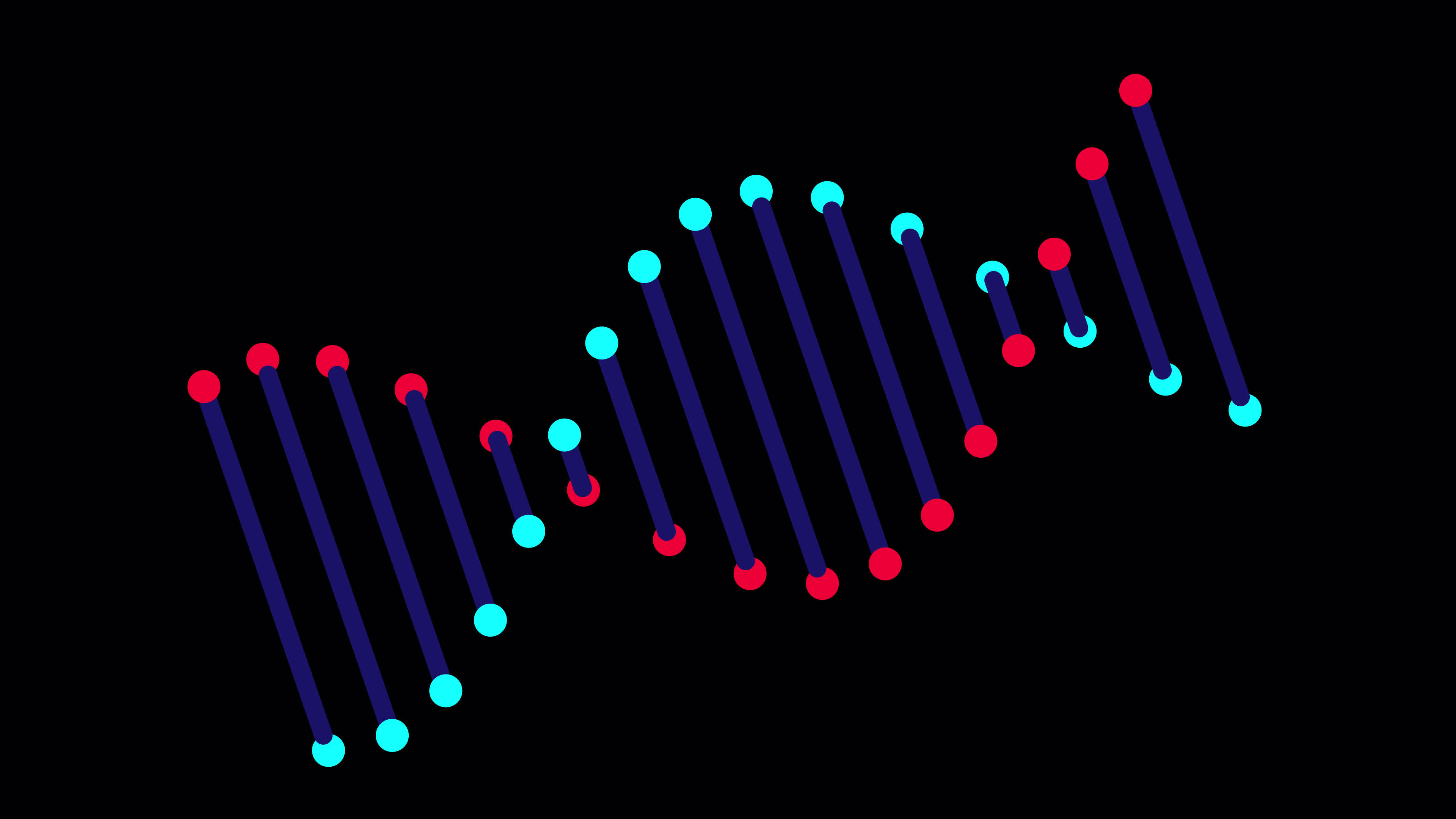 DNA vector motion with alpha channel 4k resolution.DNA loop animated