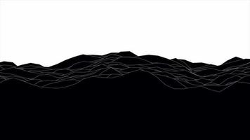 Black ocean wave low polygon background.Abstract water surface motion graphic.Mesh wave texture video