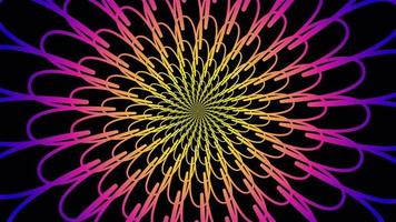 Abstract colorful flower kaleidoscope background.Motion lines Pattern.Beautiful multicolor kaleidoscope texture video