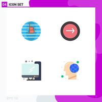 4 Universal Flat Icon Signs Symbols of future of money computer decentralized interface back to school Editable Vector Design Elements