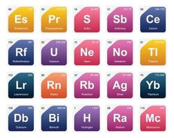 20 Preiodic table of the elements Icon Pack Design vector