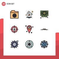9 iconos creativos signos y símbolos modernos de ubicación persona negocios marketing audiencia elementos de diseño vectorial editables vector