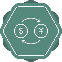 icono de línea de dólar a yen vector