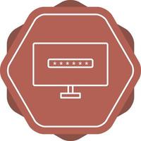 System Password Line Icon vector