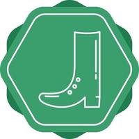 icono de línea de bota de vaquero vector