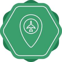 icono de línea de ubicación del aeropuerto vector