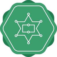 Sherrif Badge Line Icon vector