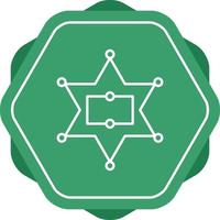 Sherrif Badge Line Icon vector