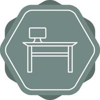 Office Desk Line Icon vector