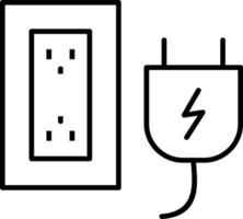 Plug and Socket Line Icon vector