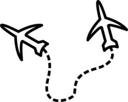 Round Travel Flights Line Icon vector