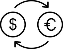 Dollar to Euro Line Icon vector