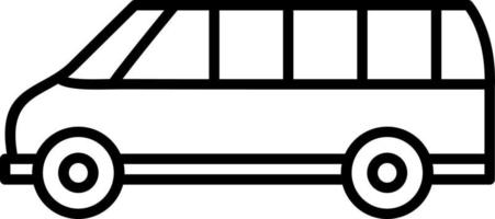 icono de línea de autobús de entrega vector