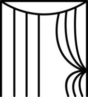 Curtains Line Icon vector