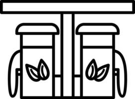 icono de línea de bomba de gasolina ecológica vector