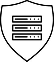 Secure Server Line Icon vector