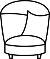 icono de línea de silla elegante vector