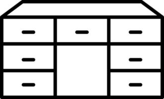 Table with Drawers Line Icon vector