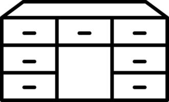 Table with Drawers Line Icon vector