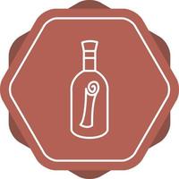 Scroll in Bottle Line Icon vector