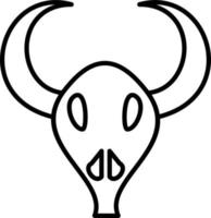 Bull Horns Line Icon vector