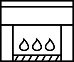 Electric Fireplace Line Icon vector