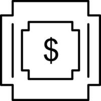 icono de línea de símbolo de dólar vector