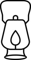 Oil Lamp Line Icon vector