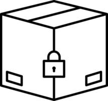 Secure Package Line Icon vector