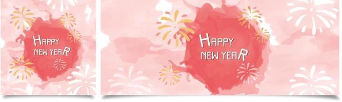 New year background with watercolor vector