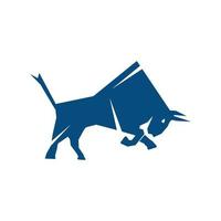 Bull butting logo design. Modern bull logo vector. vector
