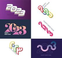 Big Set of 2023 Happy New Year logo text design 2023 number design template vector