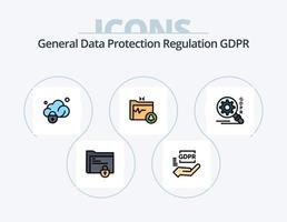 paquete de iconos llenos de línea gdpr 5 diseño de iconos. gdpr seguridad. formulario . abierto . gdpr vector