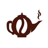 plantilla de icono de diseño de logotipo de hervidor de café. vector de diseño de cafetera.