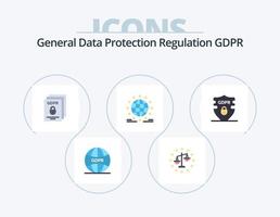 Gdpr Flat Icon Pack 5 Icon Design. online. internet. data. global. secure vector