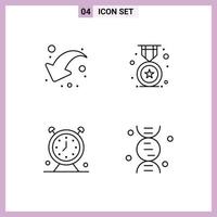 4 Creative Icons Modern Signs and Symbols of arrow clock left education time Editable Vector Design Elements