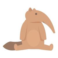 vector de dibujos animados de icono de oso hormiguero de sonrisa. bosque comedor